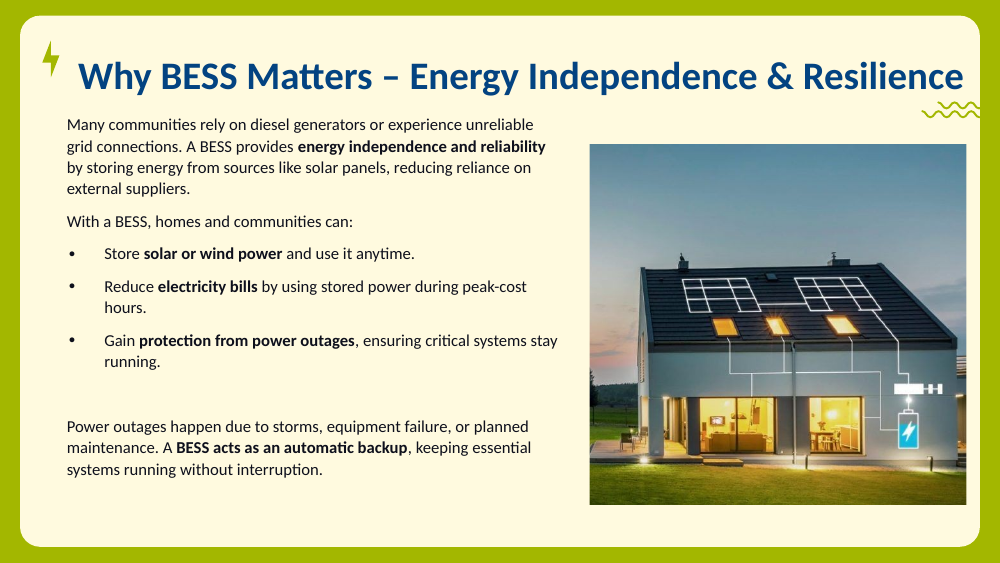 Home at dusk with rooftop solar panels and a wall-mounted battery
