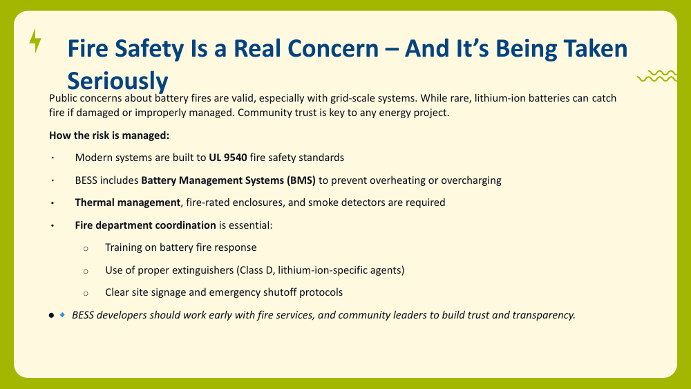 How lithium-ion fire risk is managed in a BESS