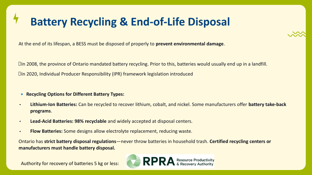 Recycling options for lithium-ion, lead-acid, and flow batteries