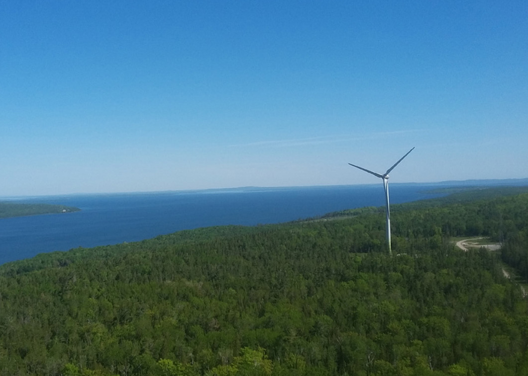 Where were the wind turbines situated?
