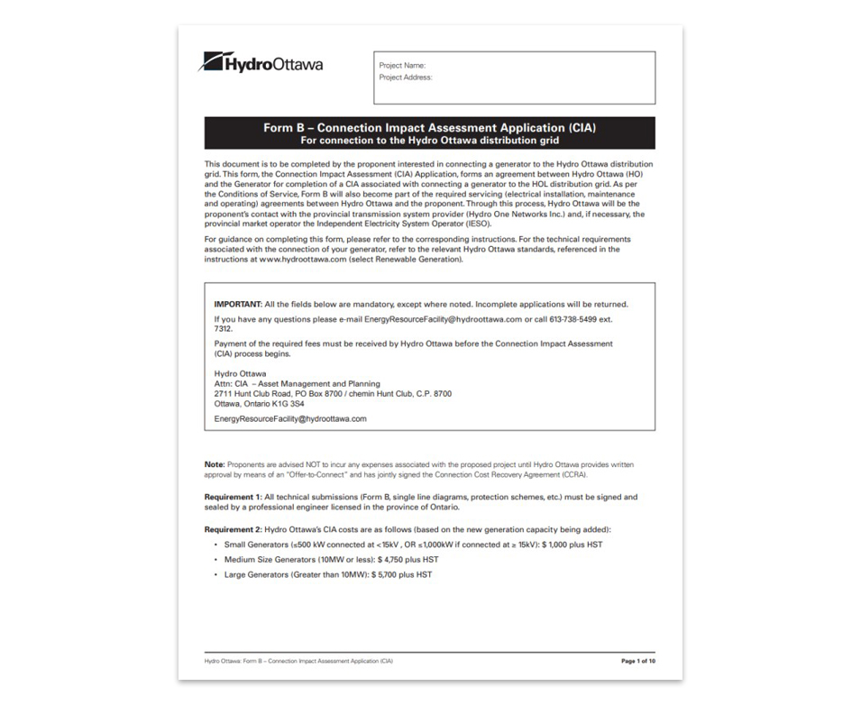 Engineering - Connection impact assessment